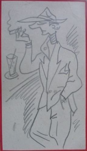 NN-Janusz Minkiewicz przy barze, rysunek